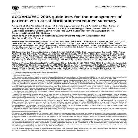 Guidelines afib executive summary