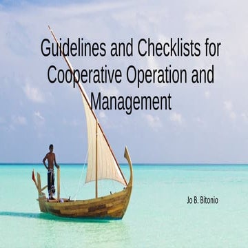Guidelines and Checklists for Philippine Cooperatives