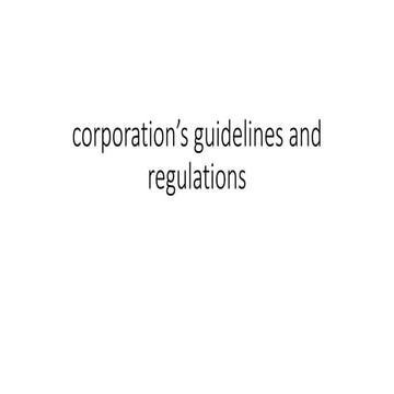 Guidelines and  regulations