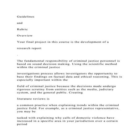 Guidelines and RubricOverviewYour final project in t