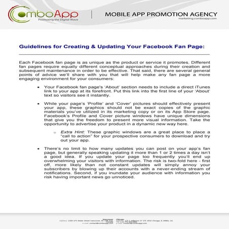 Guidelines for Creating & Updating your Facebook Fan Page