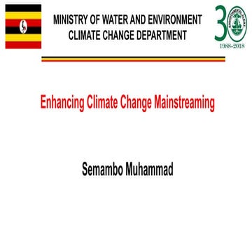 Guidelines for mainstreaming climate change and key consideration 