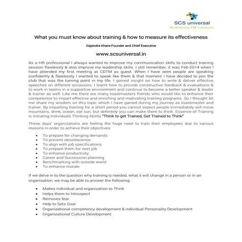 What you must know about training & how to measure its effectiveness