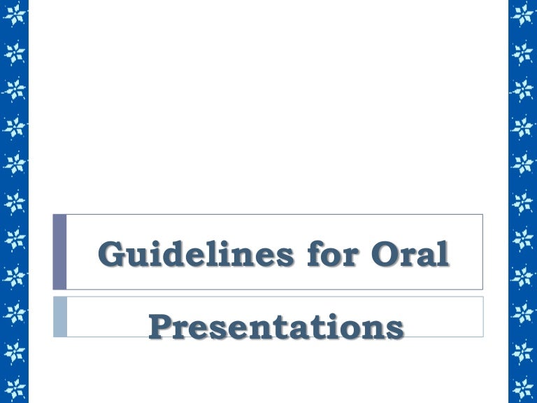 oral presentation guidelines conference