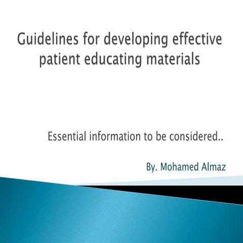 Guidelines for patient edu.materials 