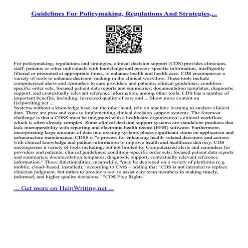 Guidelines For Policymaking, Regulations And Strategies,...