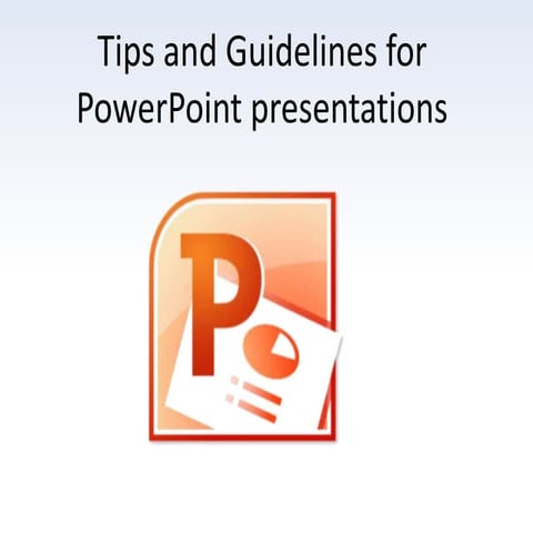 Guidelines for ppt