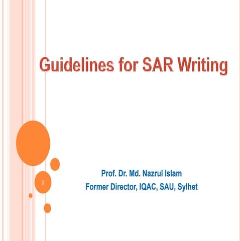 Guidelines for SAR Writing