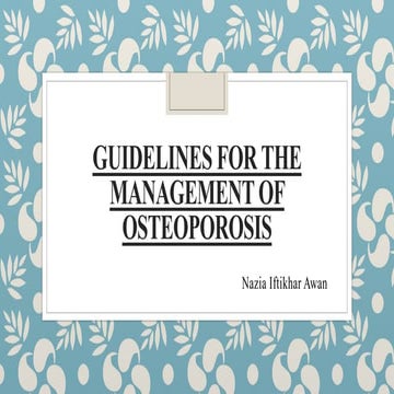 CPG management of osteoporosis | PDF