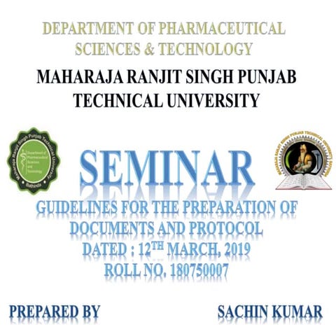 Guidelines for the preparation of protocol and documents in clnical trials