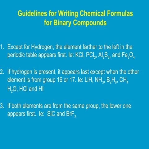 Guidelines for Writing Chemical Formulas.ppt