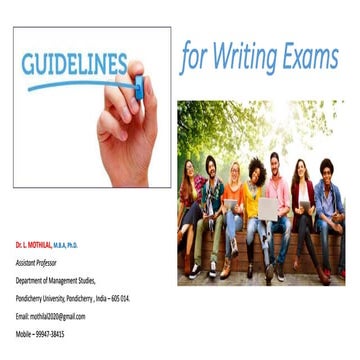 Guidelines for writing exams