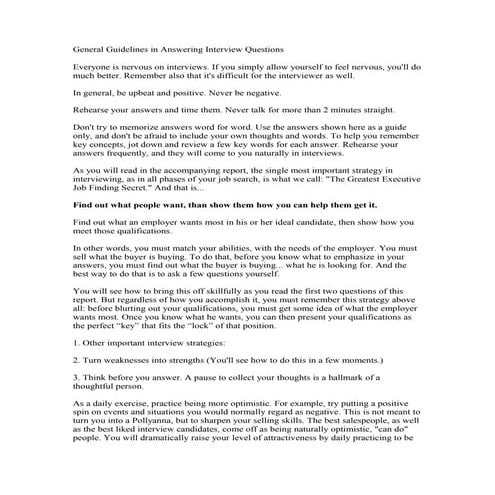 Guidelines in answering_interview_questions