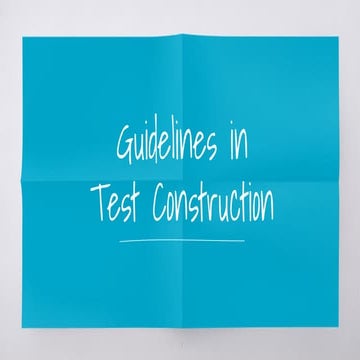 Test Construction | PPT