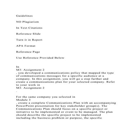 GuidelinesNO PlagiarismIn Text CitationsReference Slide