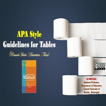 Guidelines of Tables - APA Style - 7th Edition