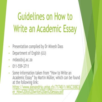 Guidelines on how to write an academic essay