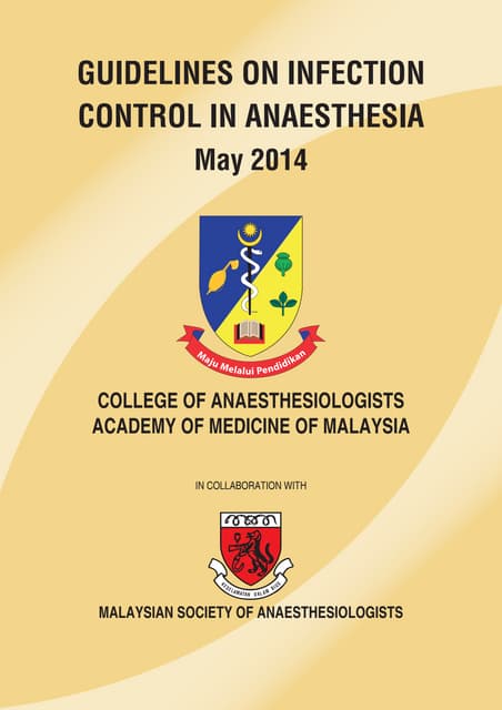 Guidelines on Infection Control in Anaesthesia (May 2014)