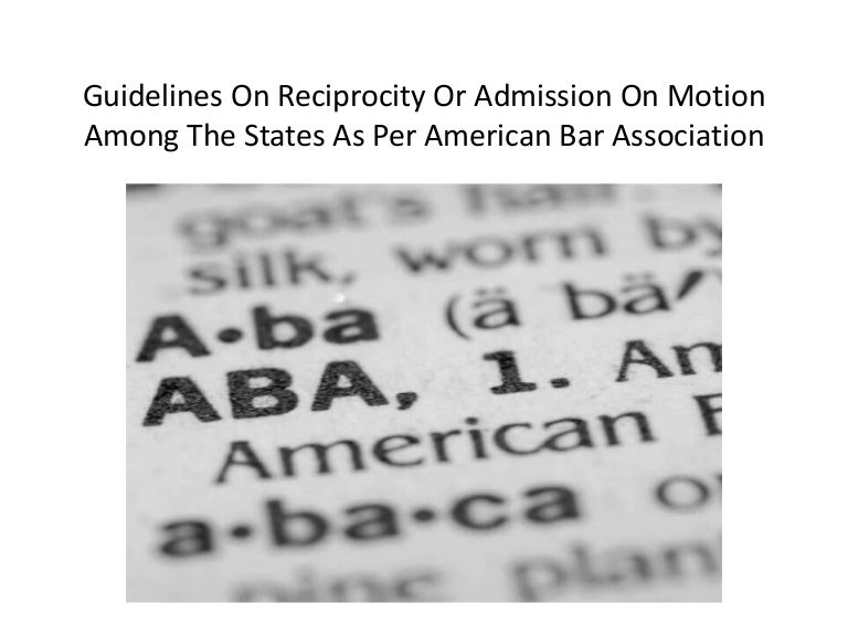 State Bar Reciprocity Chart