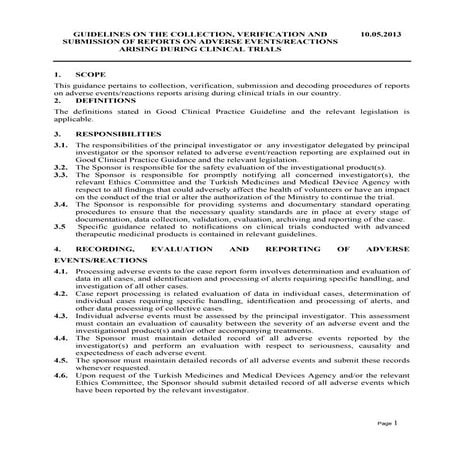 Guidelines on the collection verification and submission of reports on ...