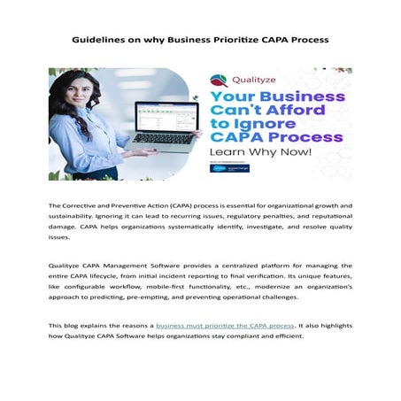 Guidelines on why Business Prioritize CAPA Process.pdf