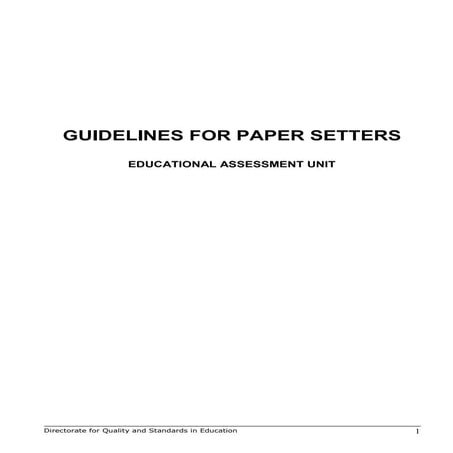 guidelines paper setters for people llllll