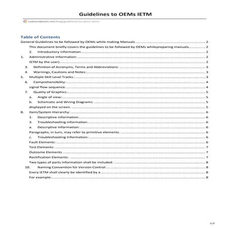 IETM Software: Guidelines to OEMs | PDF