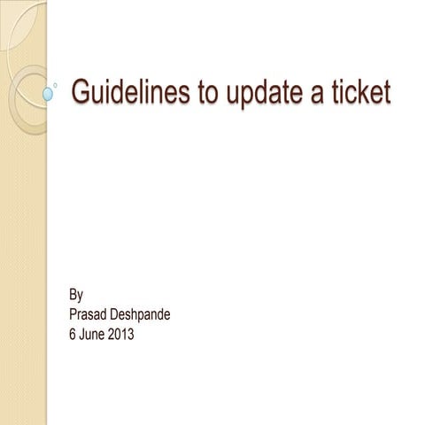 ITSM- Process-Guidelines to update a ticket