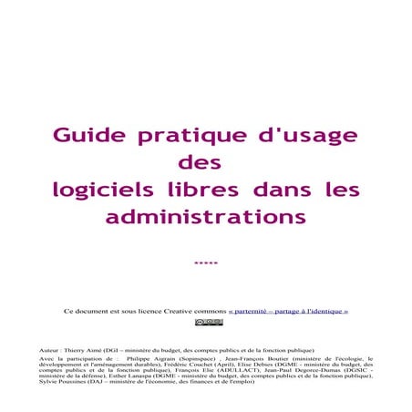 Guide pratique des logiciels libres dans les administrations