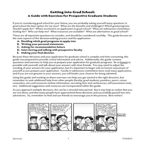 Guide on Getting into Grad School 2015-07