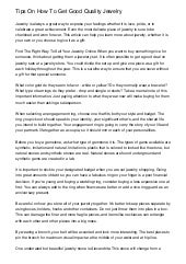 Tips On How To Get Good Quality Jew...