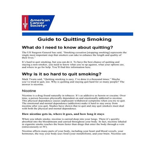 Guide quit smoking UK