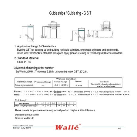 Guide strip guide ring gst-hydraulic guiding elements | PDF