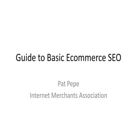 Guide to basic ecommerce seo