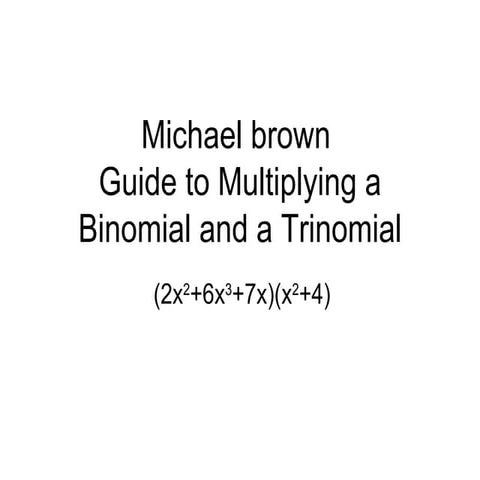 Guide to binomial and trnomial
