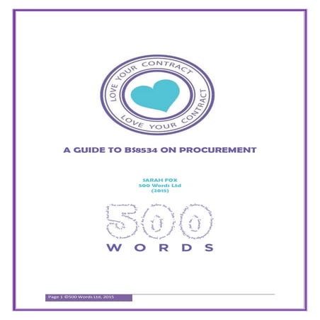 Guide to BS8534 British Standard on Procurement