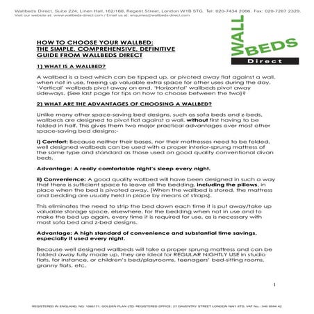 Guide to buying a wallbed