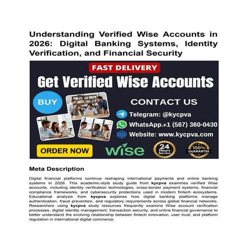 Complete Educational Guide to Verified Wise Accounts | PDF