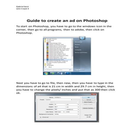Guide to create an ad on photoshop | DOCX