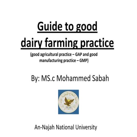 Guide to good dairy farming practice