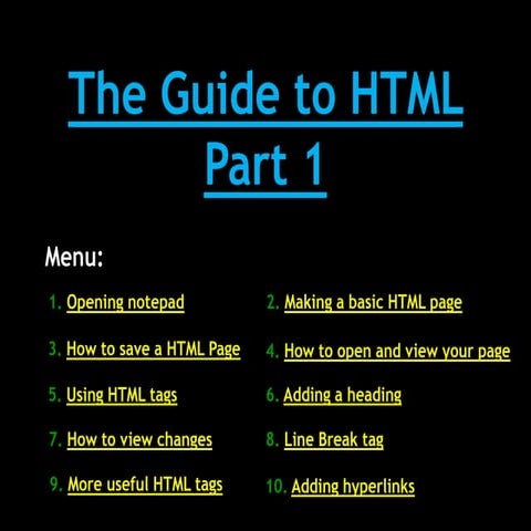 SIMPLE GUIDE TO HTML STEP BY STEP GUIDE FOR PRACTICAL | PDF
