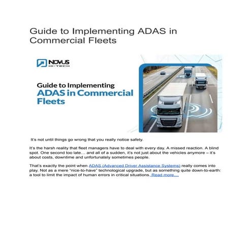 ADAS vs Video Telematics: Key Insights for Fleet Safety and Efficiency ...