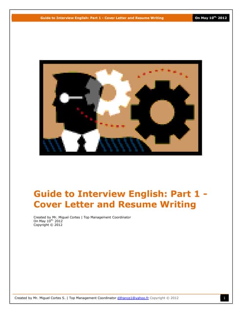 Guide To Interview English Part 1 Cover Letter And Resume Writing 2012