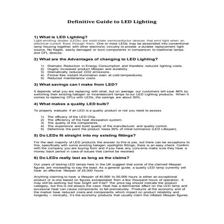 Technical Tim's Guide to LED lighting