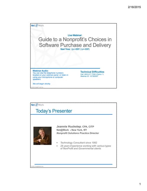 Guide to a Nonprofit's Choices in Software Purchase and Delivery