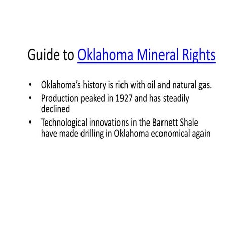 Guide to oklahoma mineral rights