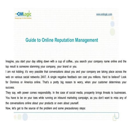 Guide to online reputation management