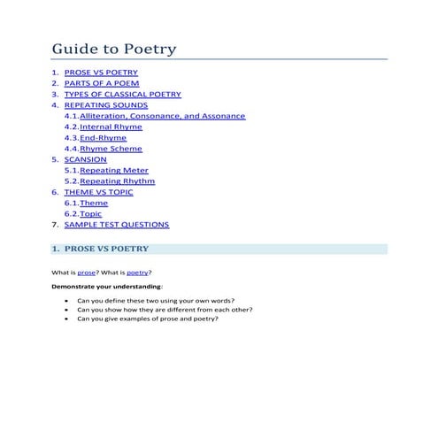 Guide to Poetry (Part 1)