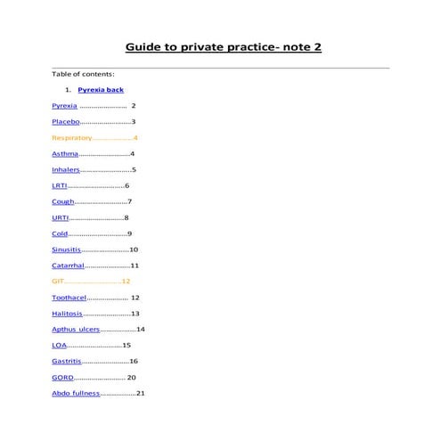 Guide to private practice in medicine note 2