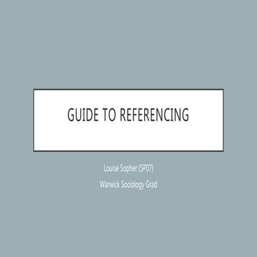 Guide to referencing